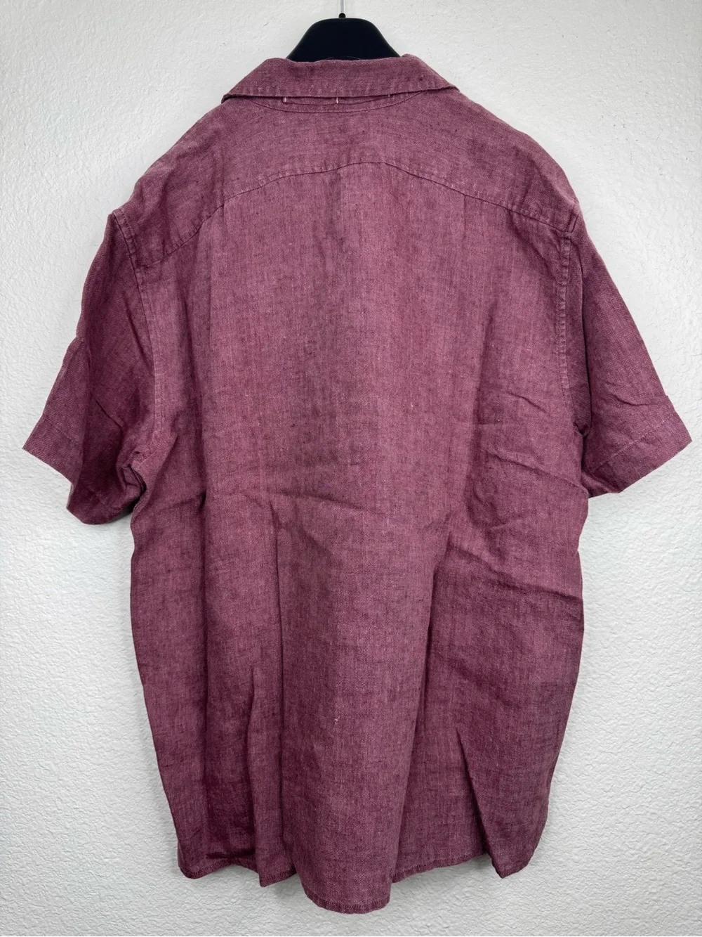 New Banana Republic Midweight Linen Resort Shirt Plum/Wine Size Large NWT
